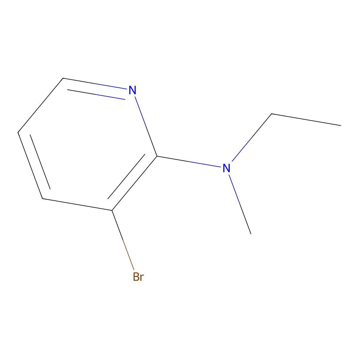 3-bromo-N-ethyl-N-methylpyridin-2-amine molecular structure, CAS 1248421-54-6