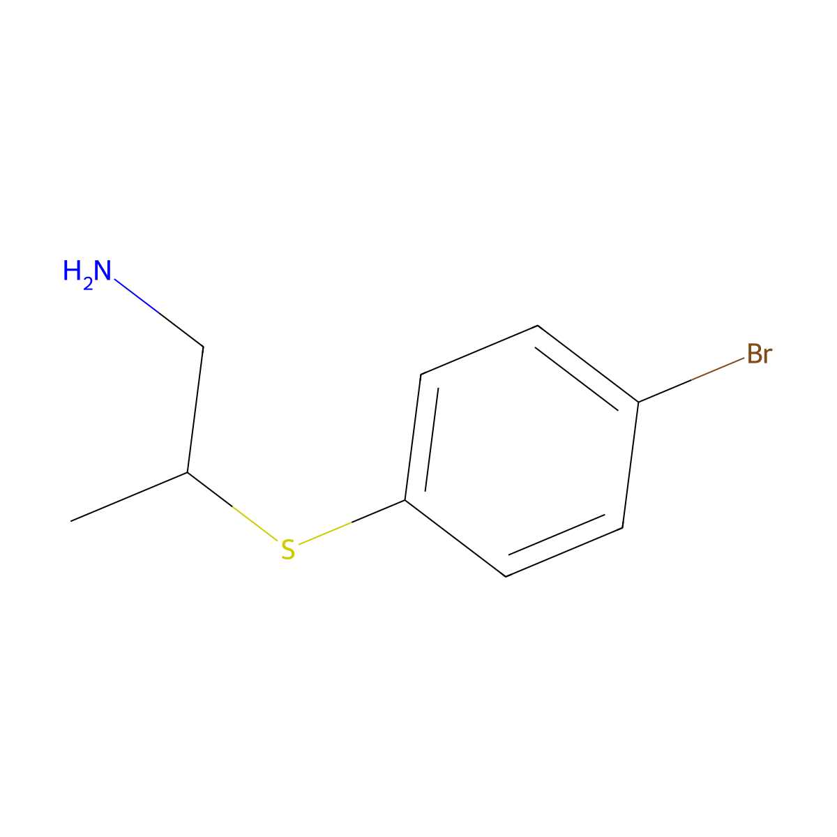 2-[(4-Bromophenyl)sulfanyl]propan-1-amine molecular structure, CAS 1248422-29-8