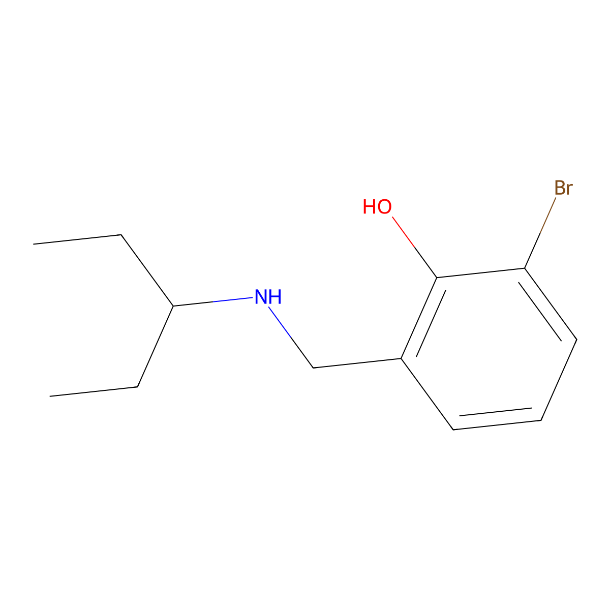 2-Bromo-6-{[(pentan-3-yl)amino]methyl}phenol molecular structure, CAS 1248424-93-2