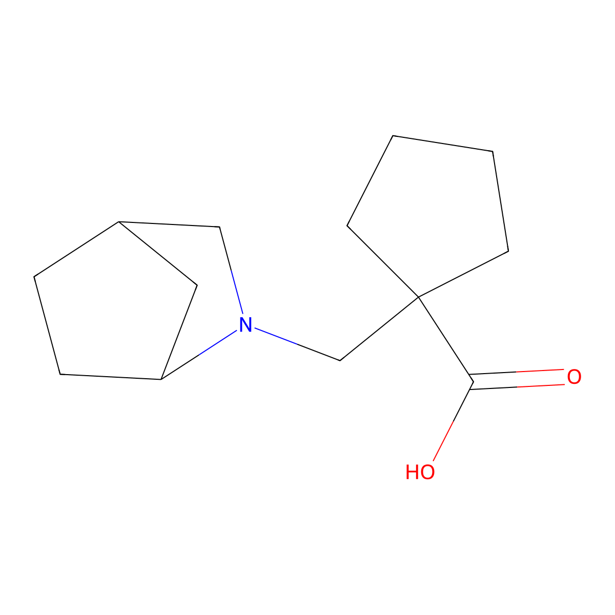 1-((2-Azabicyclo[2.2.1]heptan-2-yl)methyl)cyclopentane-1-carboxylic acid molecular structure, CAS 1248425-04-8