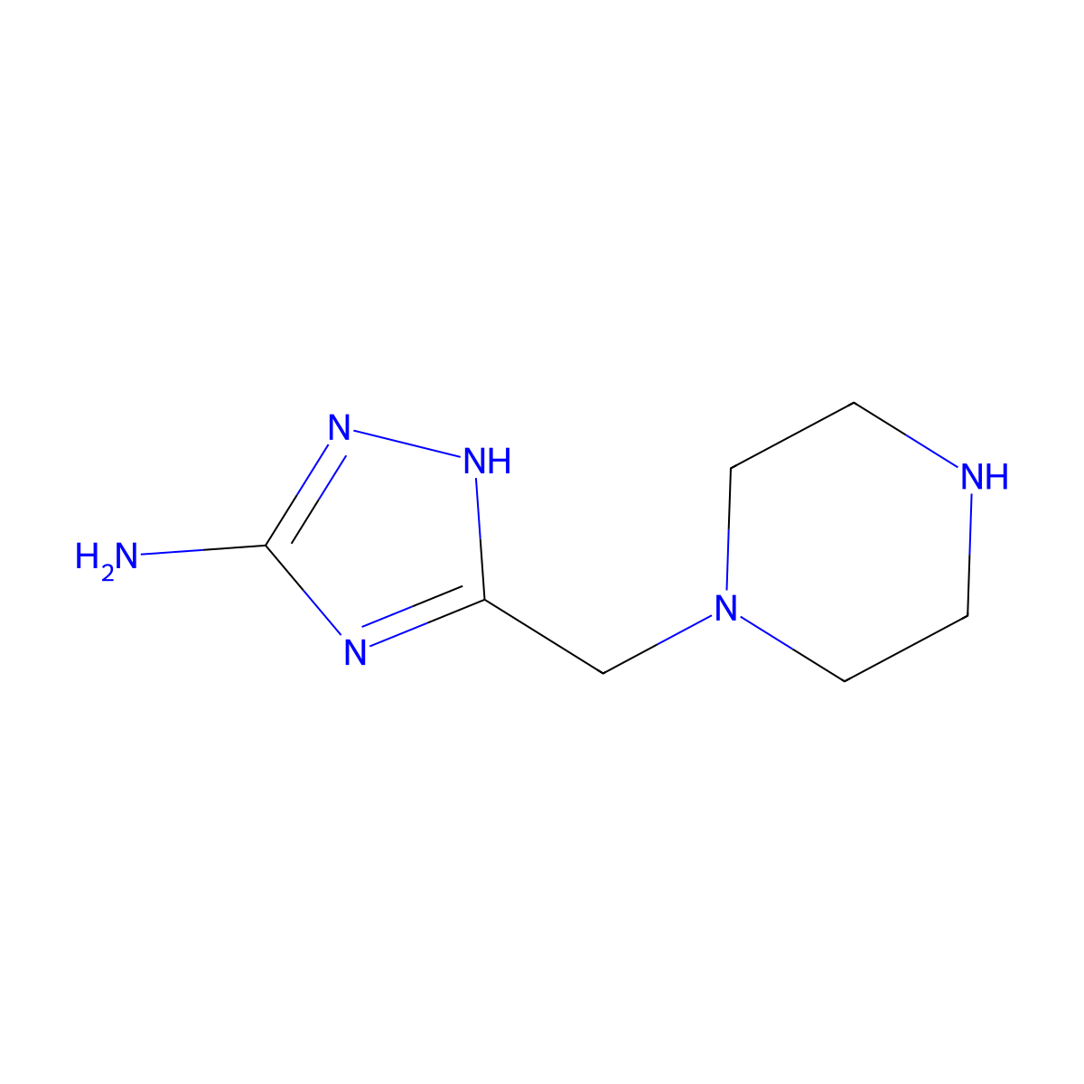 5-(Piperazin-1-ylmethyl)-4H-1,2,4-triazol-3-amine molecular structure, CAS 1248425-21-9
