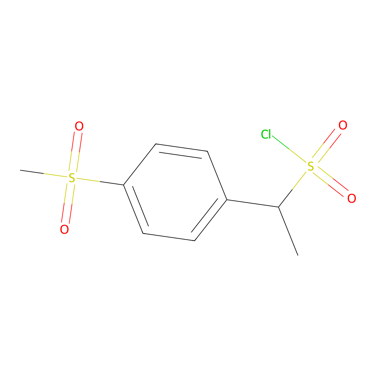 1-(4-(Methylsulfonyl)phenyl)ethane-1-sulfonyl chloride molecular structure, CAS 1248425-45-7