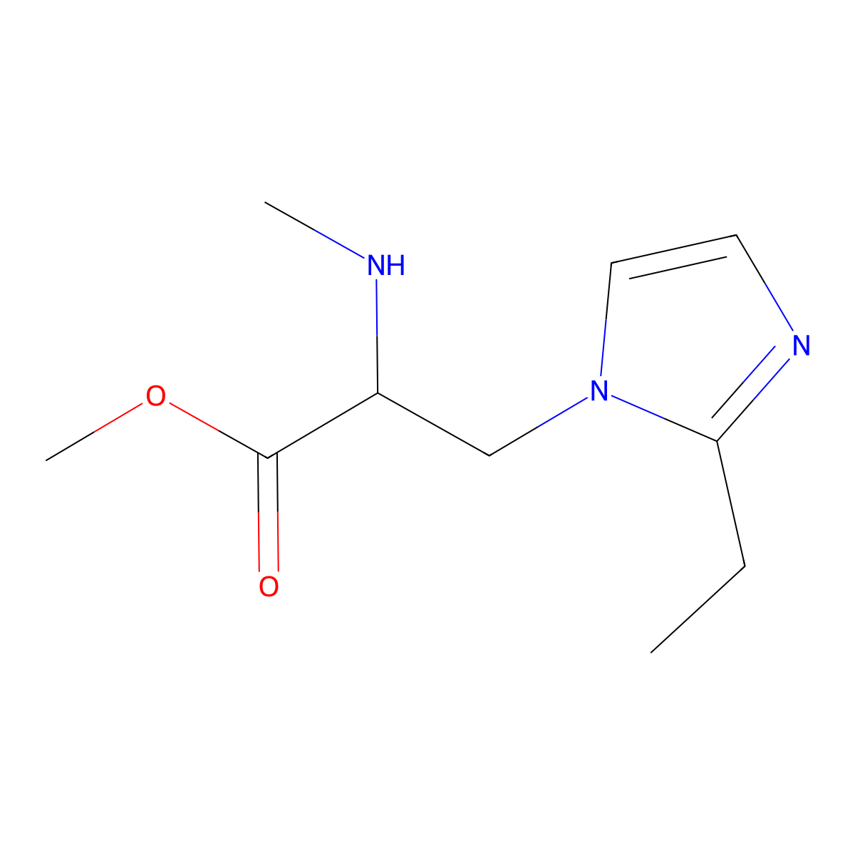 Methyl 3-(2-ethyl-1h-imidazol-1-yl)-2-(methylamino)propanoate molecular structure, CAS 1248426-27-8