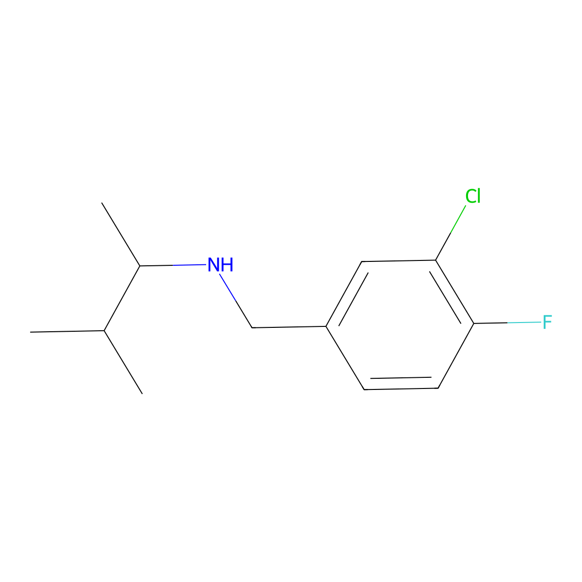[(3-Chloro-4-fluorophenyl)methyl](3-methylbutan-2-yl)amine molecular structure, CAS 1248429-49-3