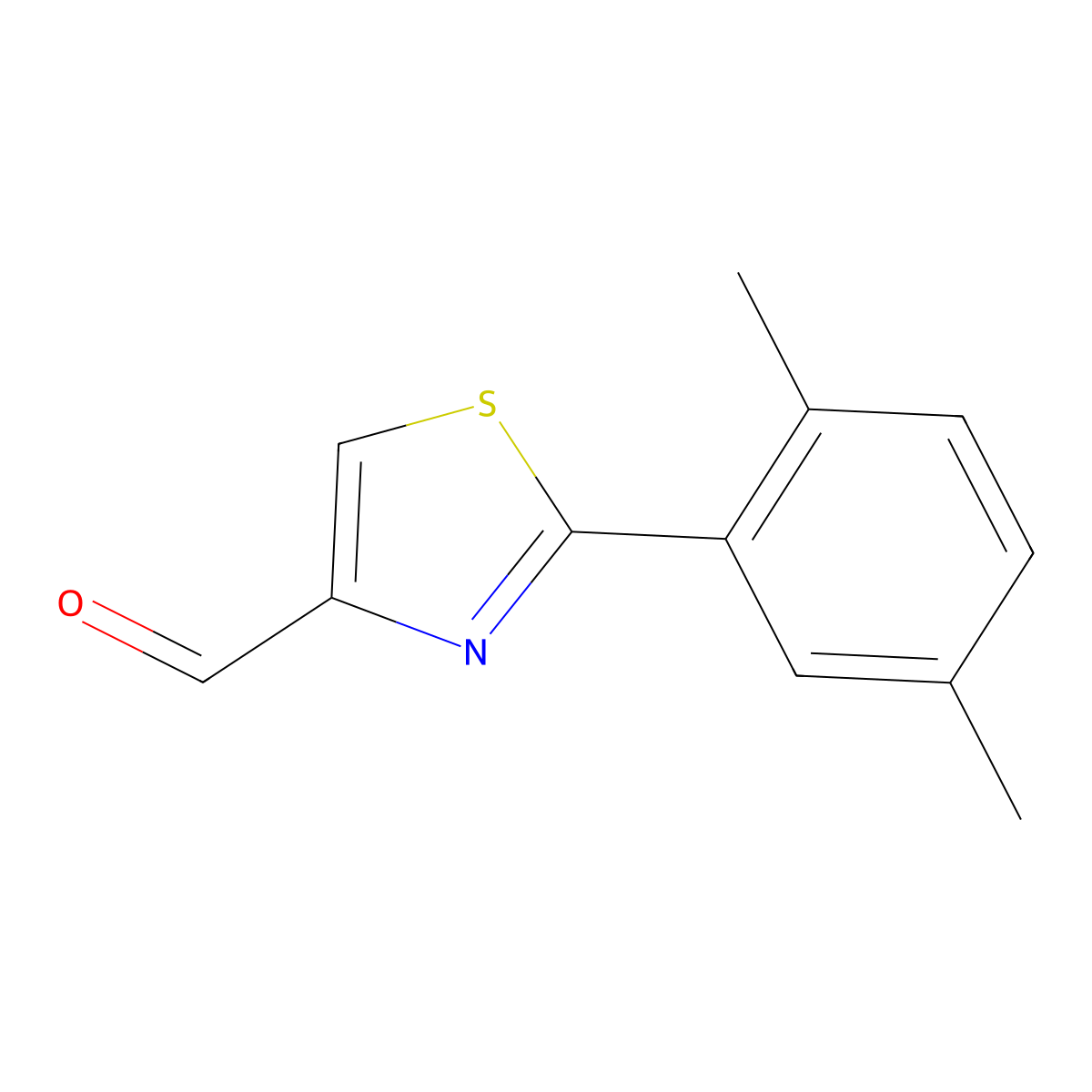 2-(2,5-Dimethylphenyl)thiazole-4-carbaldehyde molecular structure, CAS 1248429-77-7