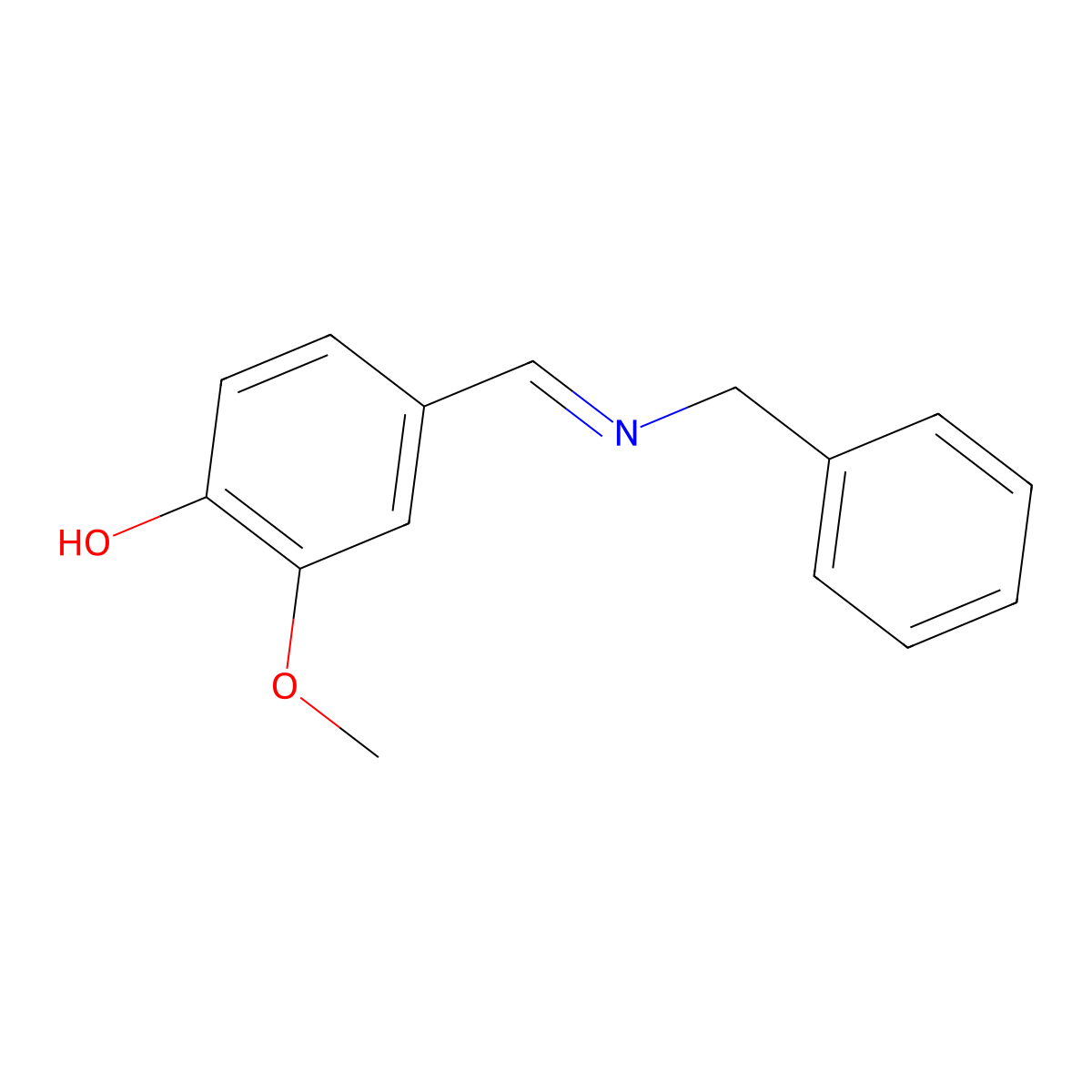 N-(4-hydroxy-3-methoxybenzylidene)benzylamine molecular structure, CAS 124843-15-8