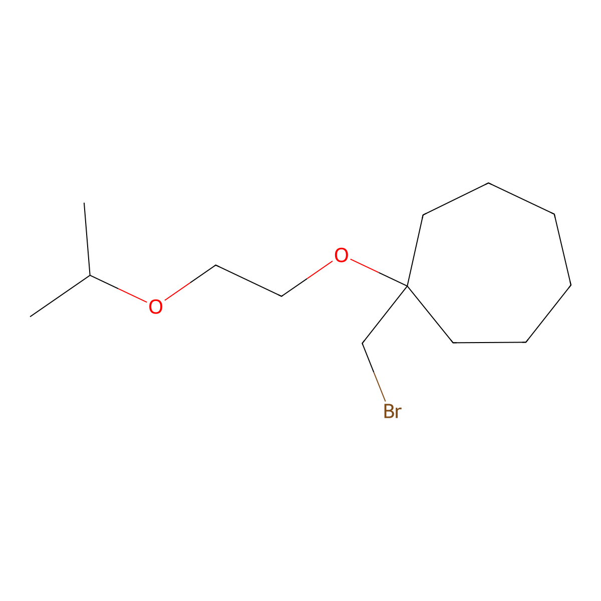 1-(Bromomethyl)-1-(2-isopropoxyethoxy)cycloheptane molecular structure, CAS 1248430-21-8