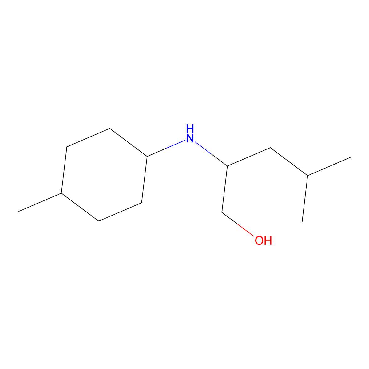 4-Methyl-2-[(4-methylcyclohexyl)amino]pentan-1-ol molecular structure, CAS 1248431-23-3