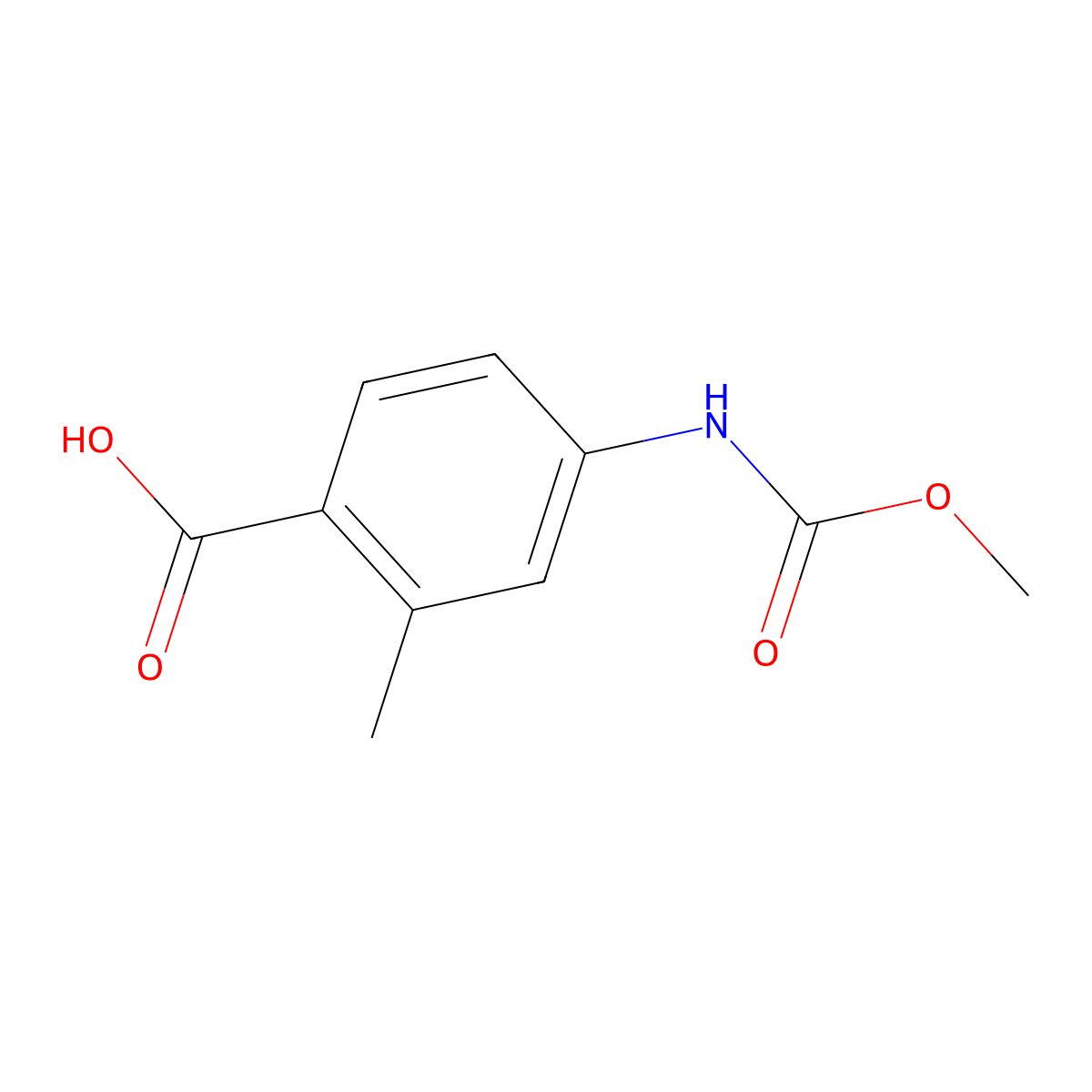 4-[(Methoxycarbonyl)amino]-2-methylbenzoic acid molecular structure, CAS 1248431-74-4