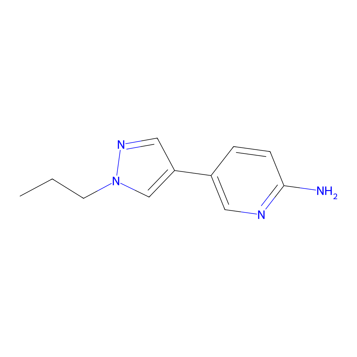 5-(1-Propyl-1H-pyrazol-4-yl)pyridin-2-amine molecular structure, CAS 1248434-40-3