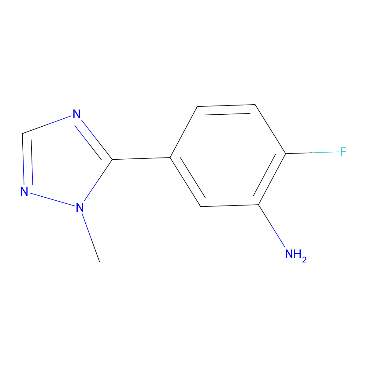 2-Fluoro-5-(1-methyl-1h-1,2,4-triazol-5-yl)aniline molecular structure, CAS 1248437-13-9