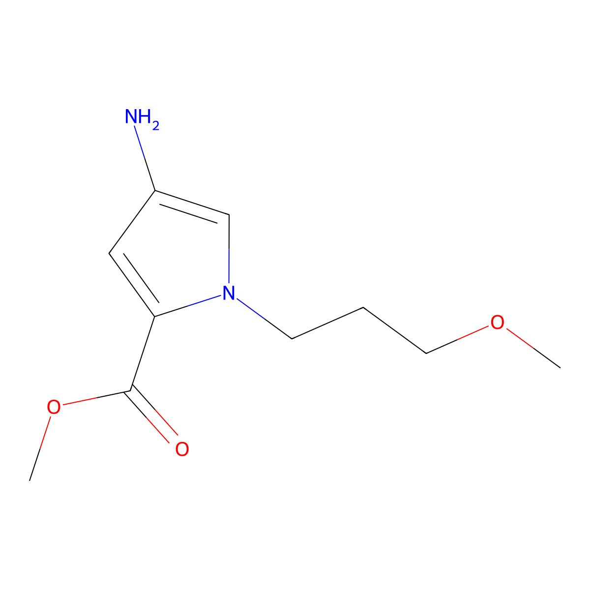 Methyl 4-amino-1-(3-methoxypropyl)-1h-pyrrole-2-carboxylate molecular structure, CAS 1248437-67-3