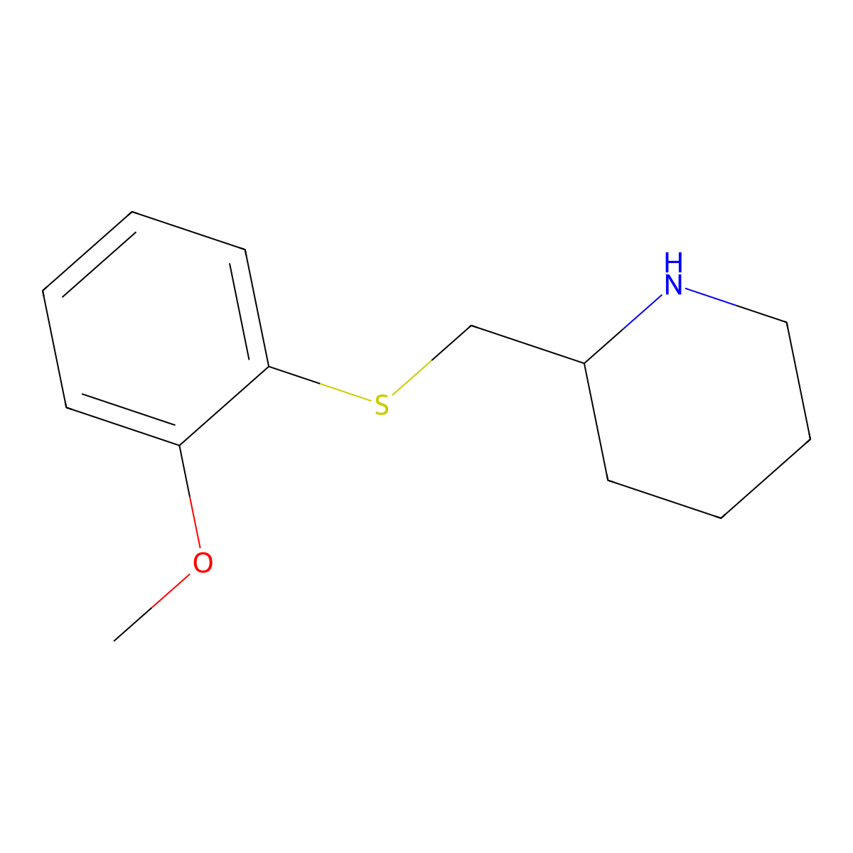 2-{[(2-Methoxyphenyl)sulfanyl]methyl}piperidine molecular structure, CAS 1248438-75-6
