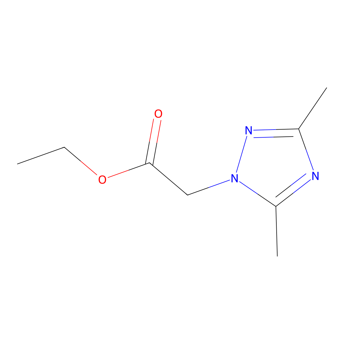 Ethyl 2-(3,5-dimethyl-1H-1,2,4-triazol-1-yl)acetate molecular structure, CAS 1248438-81-4