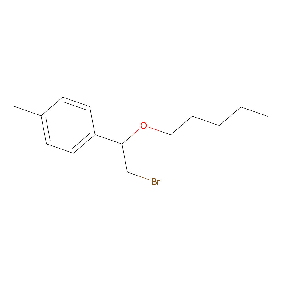 1-(2-Bromo-1-(pentyloxy)ethyl)-4-methylbenzene molecular structure, CAS 1248441-68-0