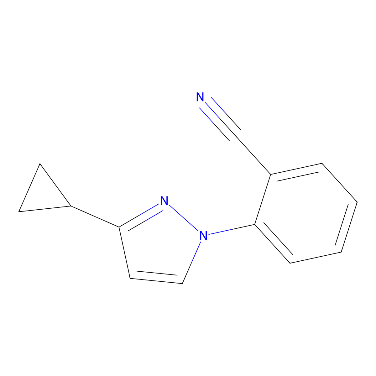2-(3-cyclopropyl-1H-pyrazol-1-yl)benzonitrile molecular structure, CAS 1248441-89-5
