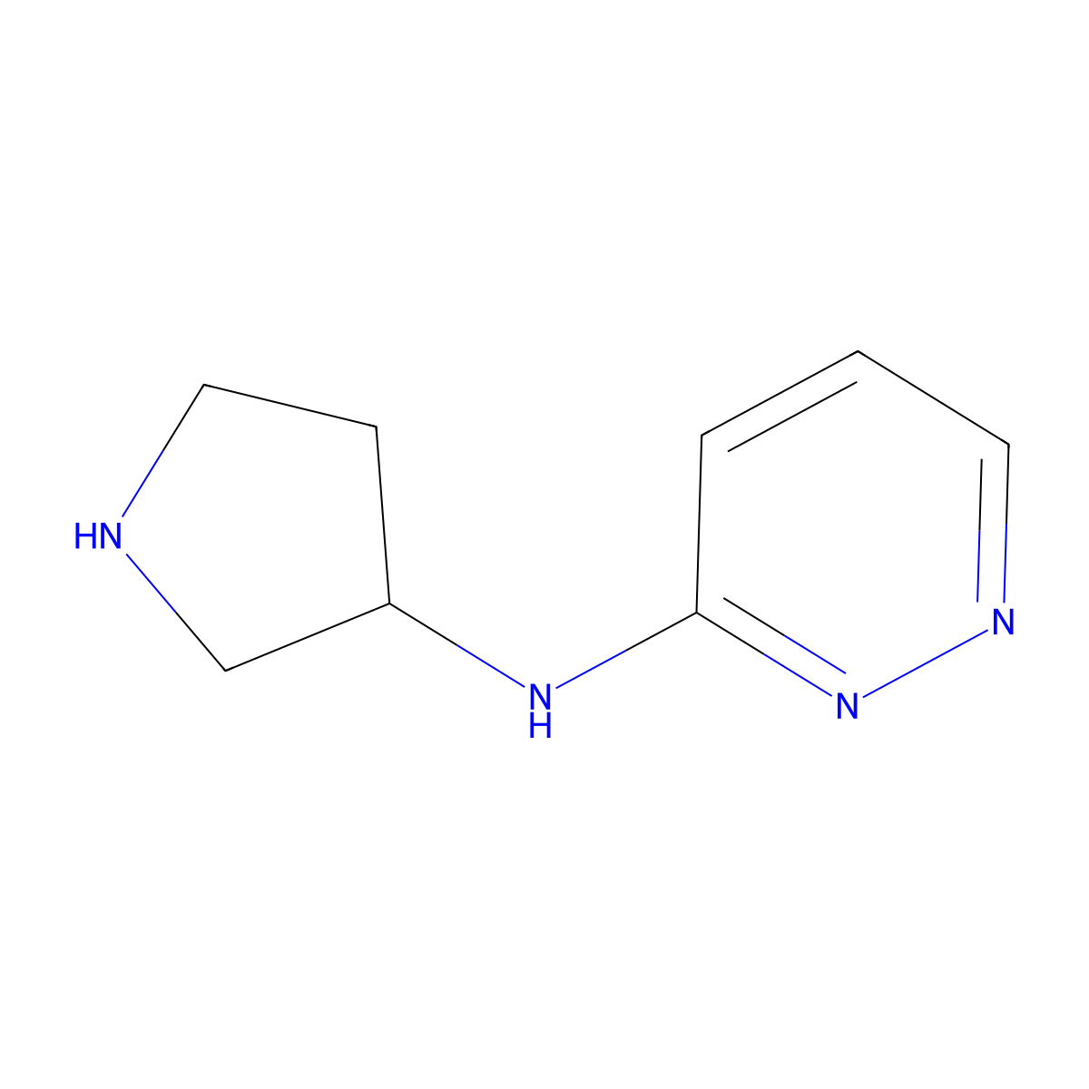 N-(pyrrolidin-3-yl)pyridazin-3-amine molecular structure, CAS 1248445-54-6
