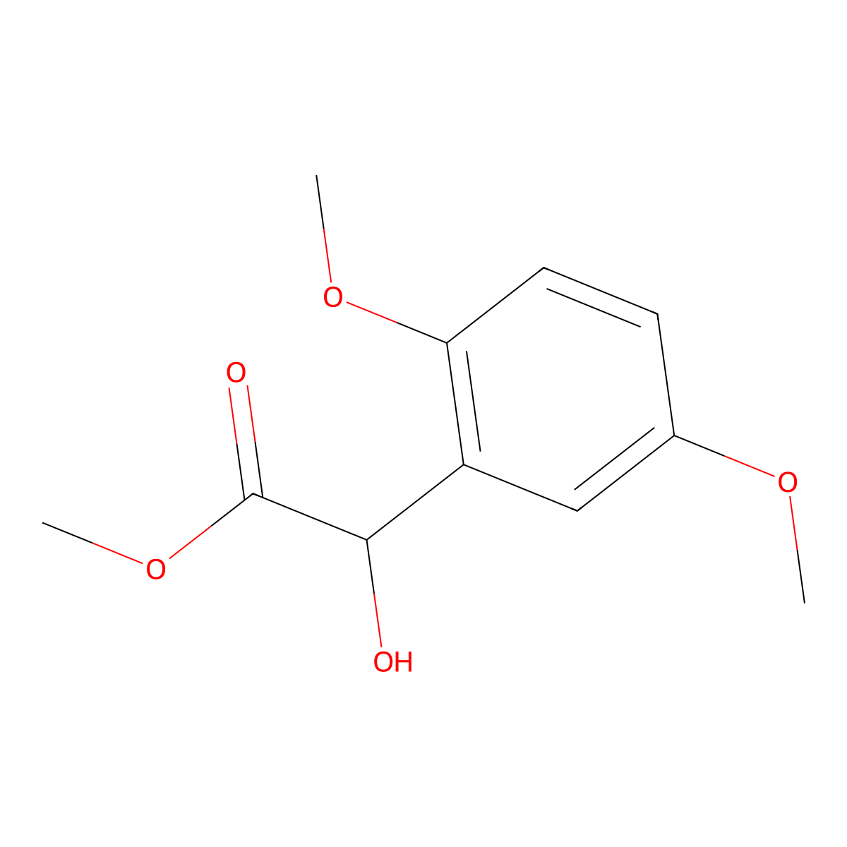 Methyl 2-(2,5-dimethoxyphenyl)-2-hydroxyacetate molecular structure, CAS 1248446-35-6