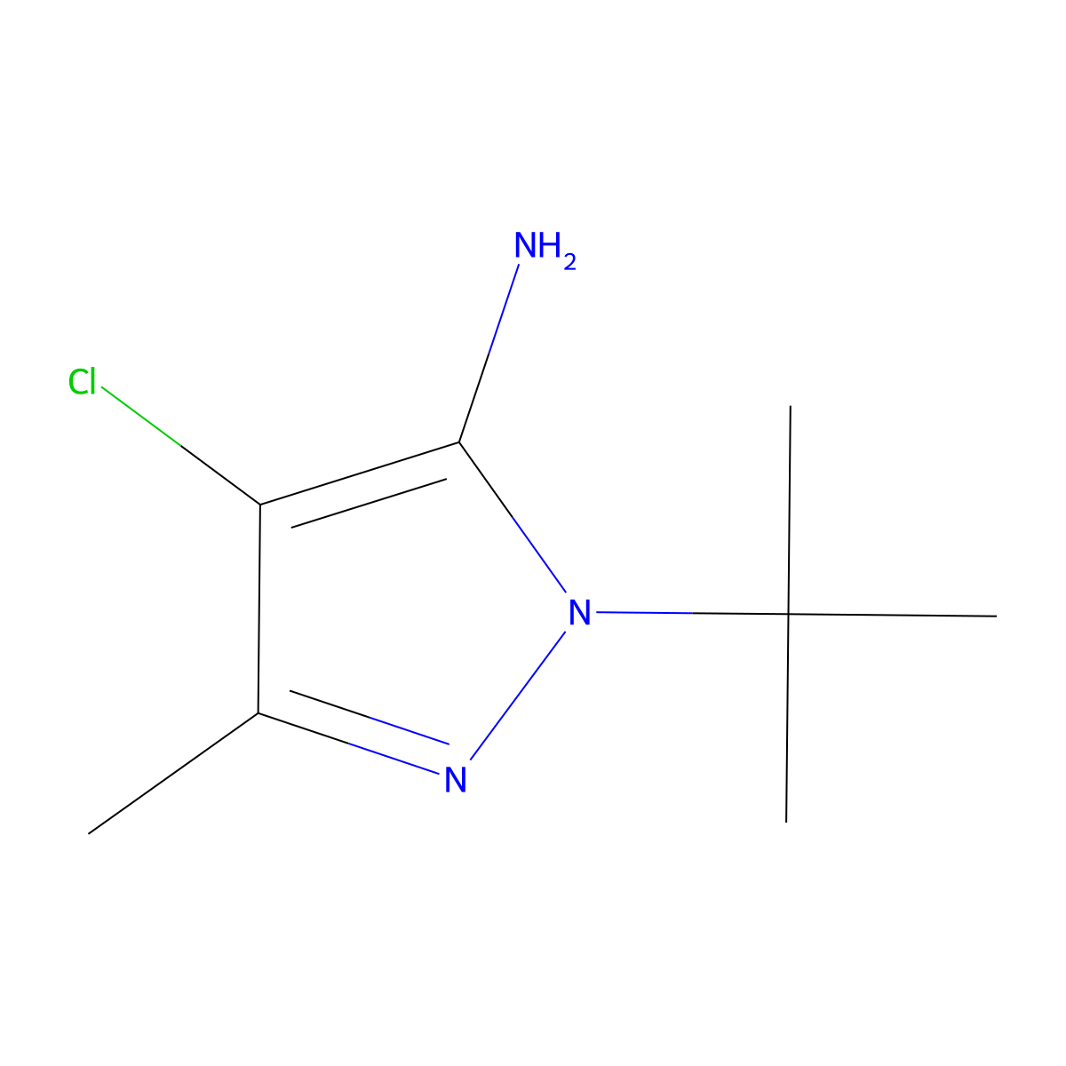 1-(tert-Butyl)-4-chloro-3-methyl-1H-pyrazol-5-amine molecular structure, CAS 1248446-47-0