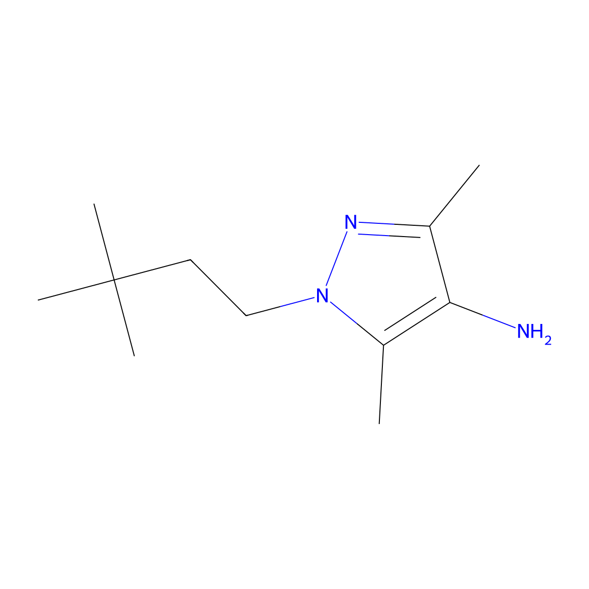 1-(3,3-Dimethylbutyl)-3,5-dimethyl-1H-pyrazol-4-amine molecular structure, CAS 1248447-03-1