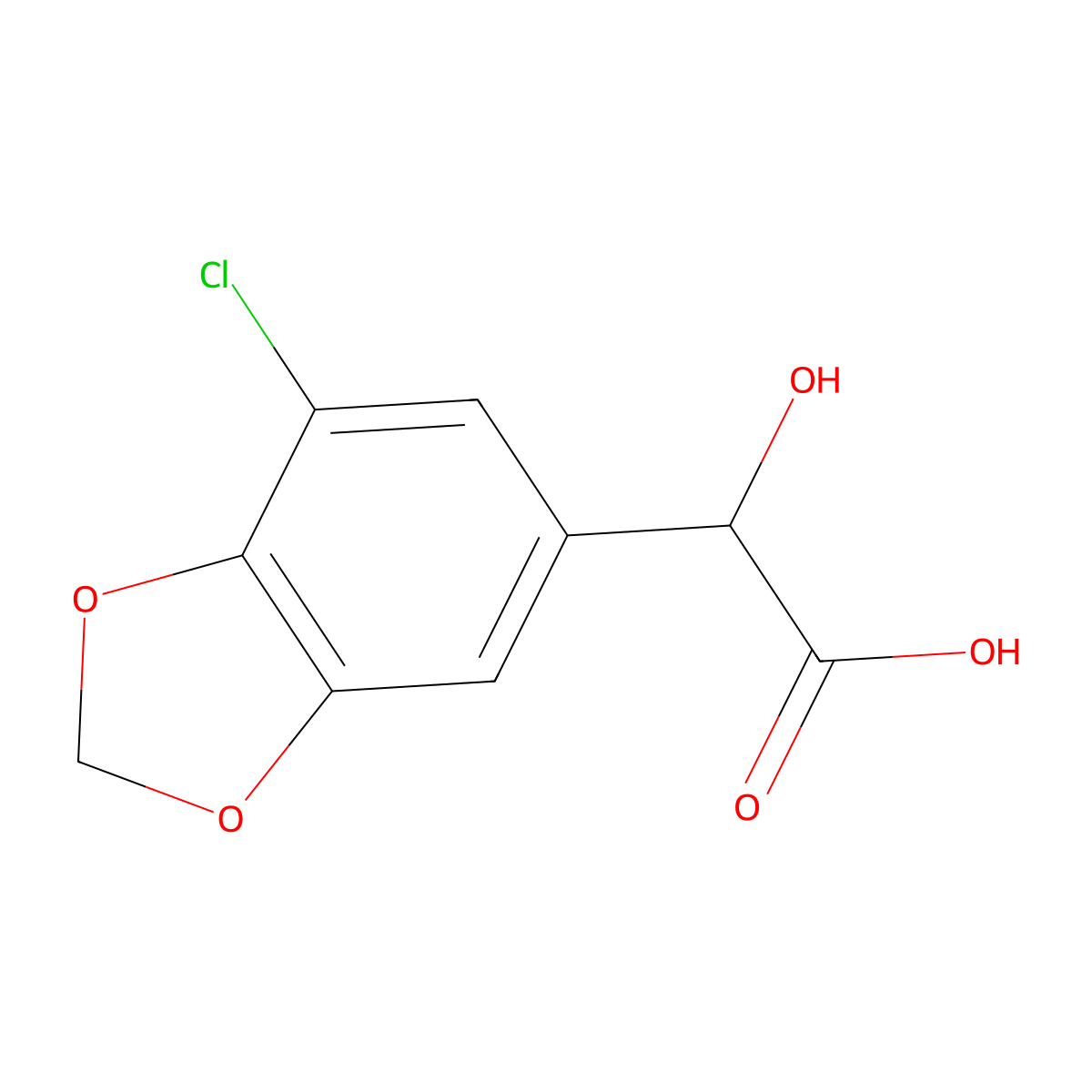 2-(7-Chlorobenzo[d][1,3]dioxol-5-yl)-2-hydroxyacetic acid molecular structure, CAS 1248448-40-9