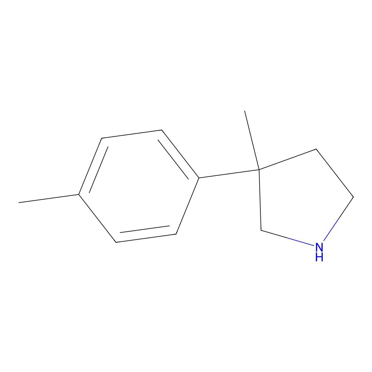 3-Methyl-3-(4-methylphenyl)pyrrolidine molecular structure, CAS 1248449-06-0