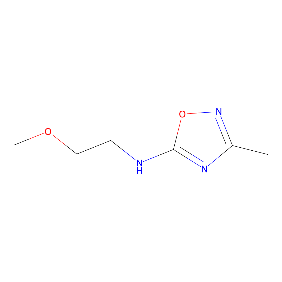 N-(2-methoxyethyl)-3-methyl-1,2,4-oxadiazol-5-amine molecular structure, CAS 1248449-12-8