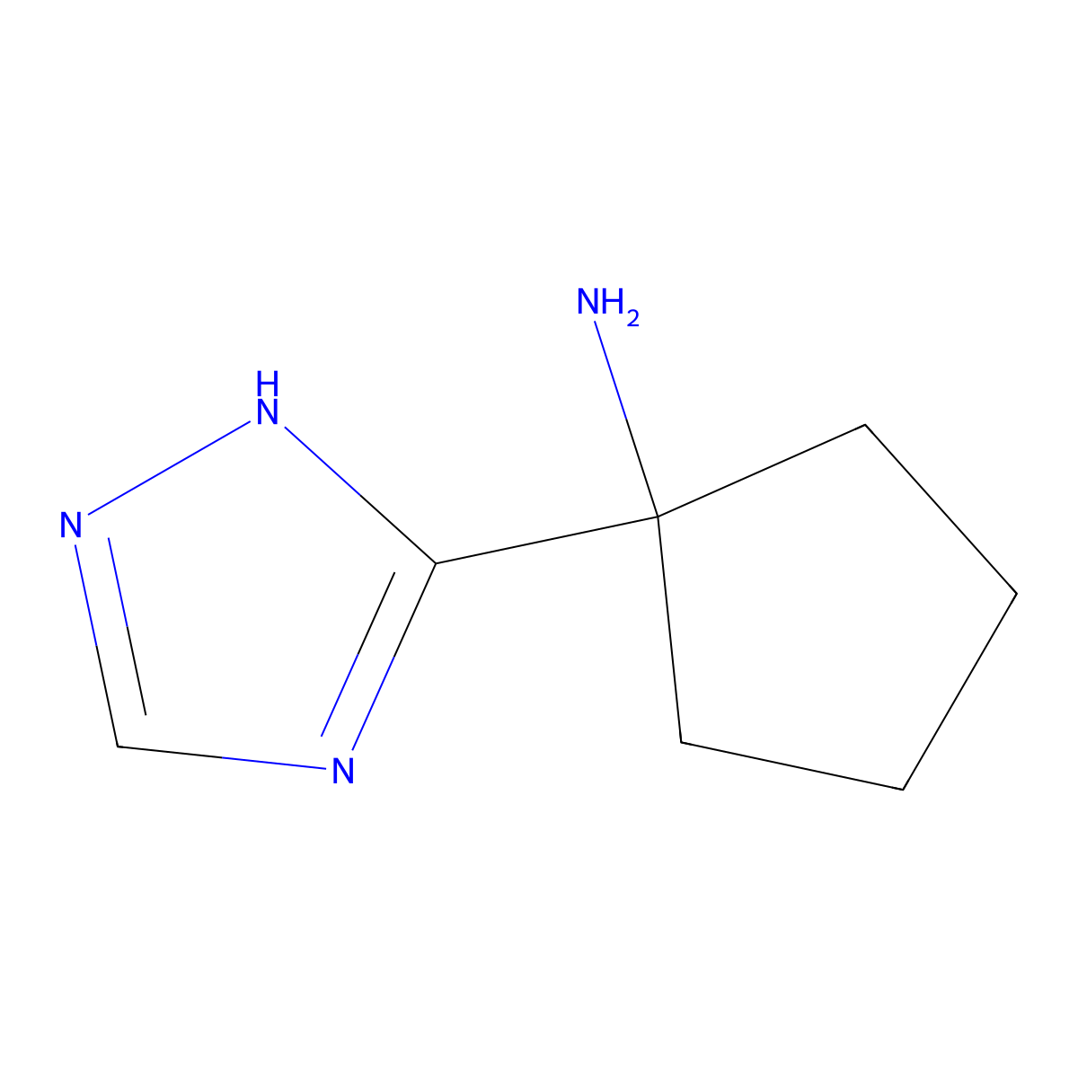 1-(1H-1,2,4-triazol-3-yl)cyclopentan-1-amine molecular structure, CAS 1248449-50-4