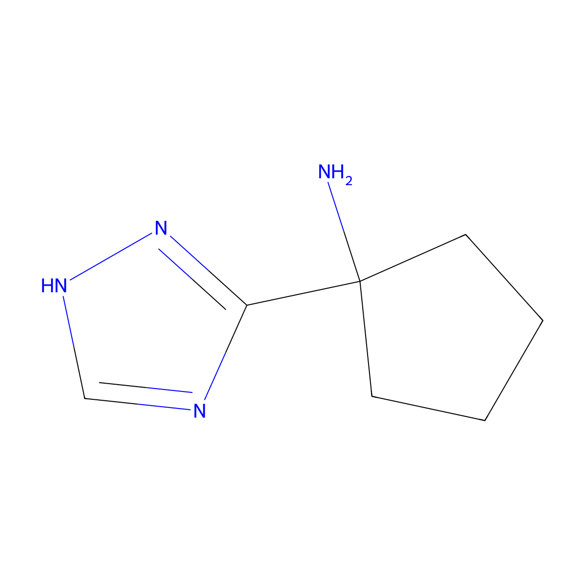 1-(1H-1,2,4-triazol-3-yl)cyclopentan-1-amine molecular structure, CAS 1248449-50-4
