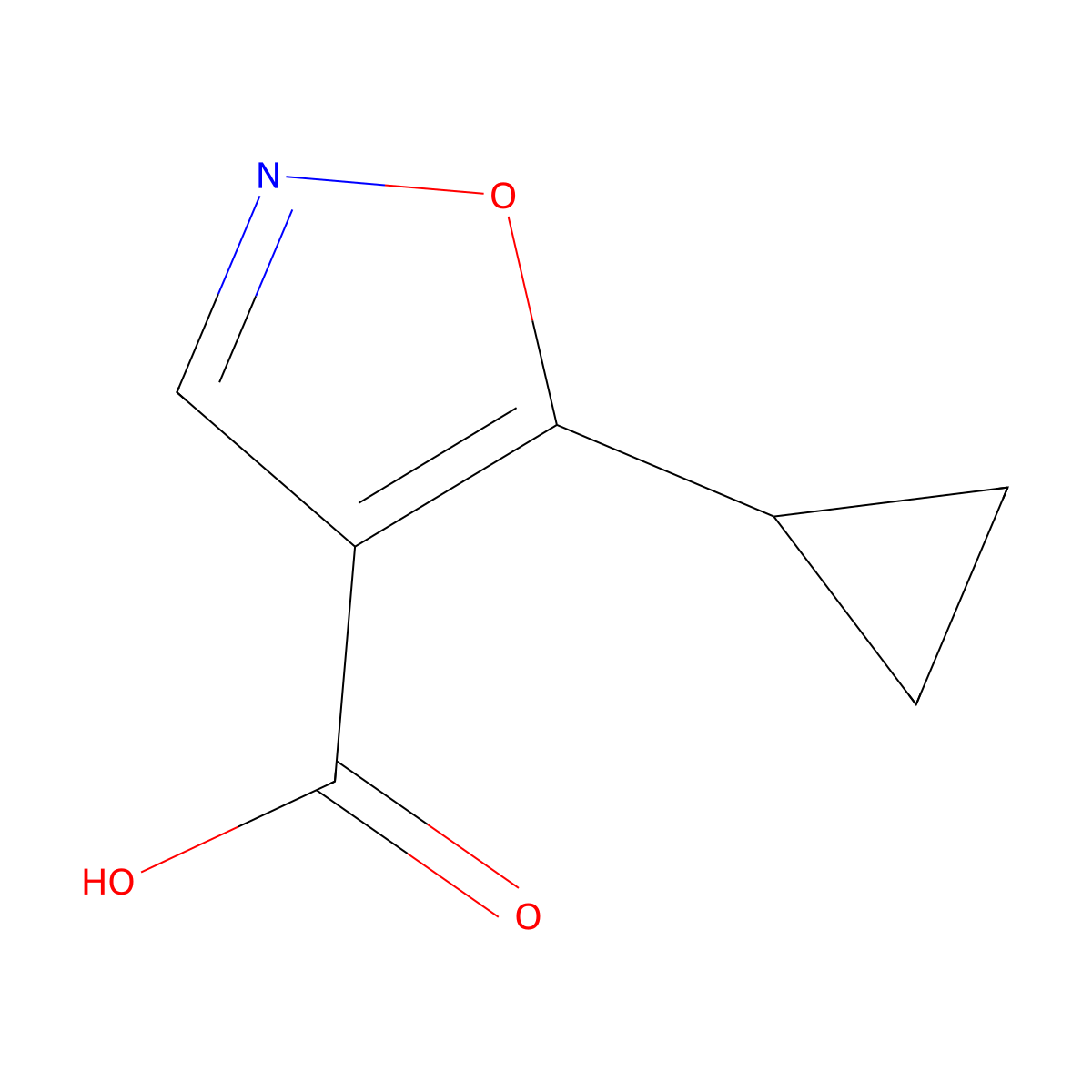 5-Cyclopropylisoxazole-4-carboxylic acid molecular structure, CAS 124845-04-1