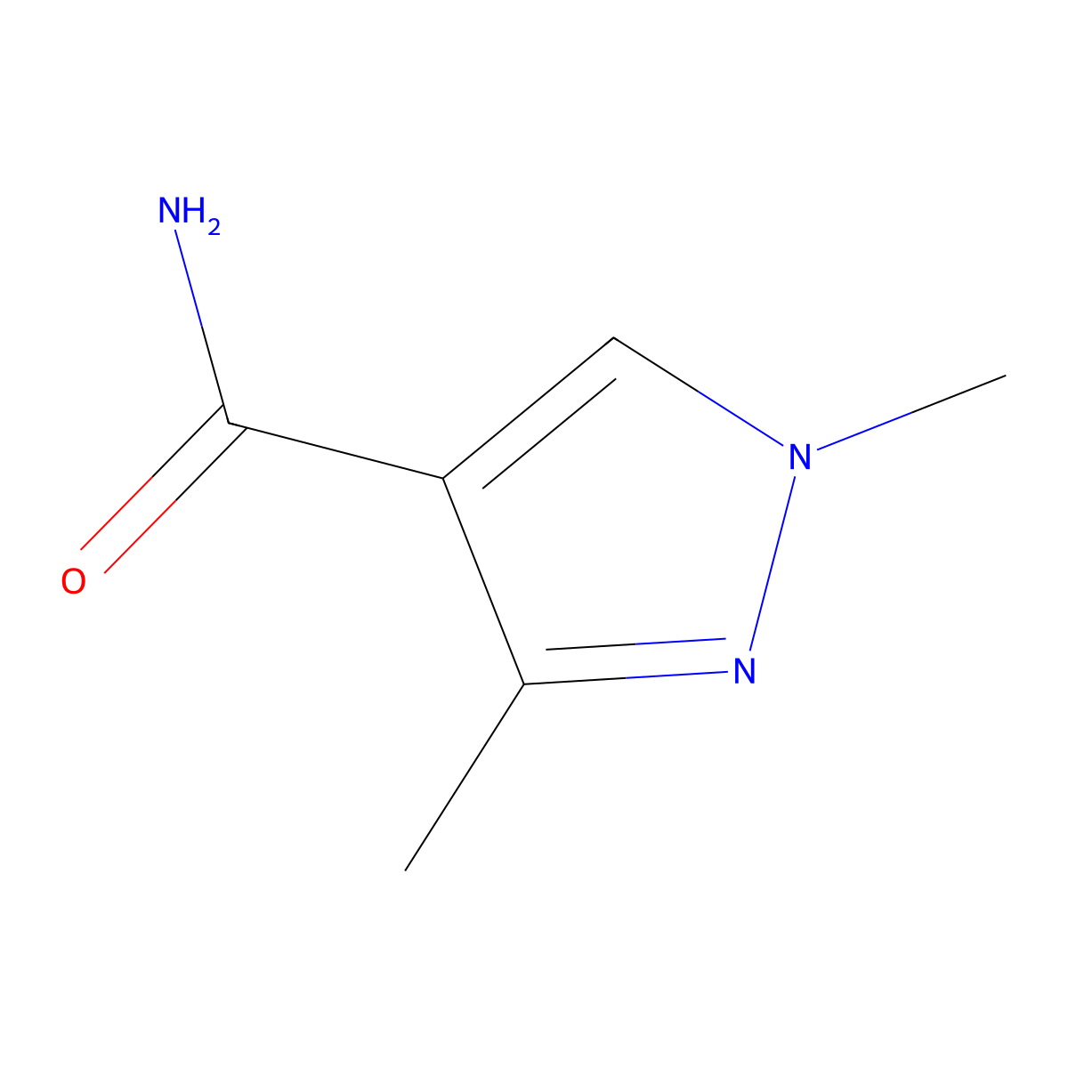 1,3-dimethyl-1H-pyrazole-4-carboxamide molecular structure, CAS 124845-21-2
