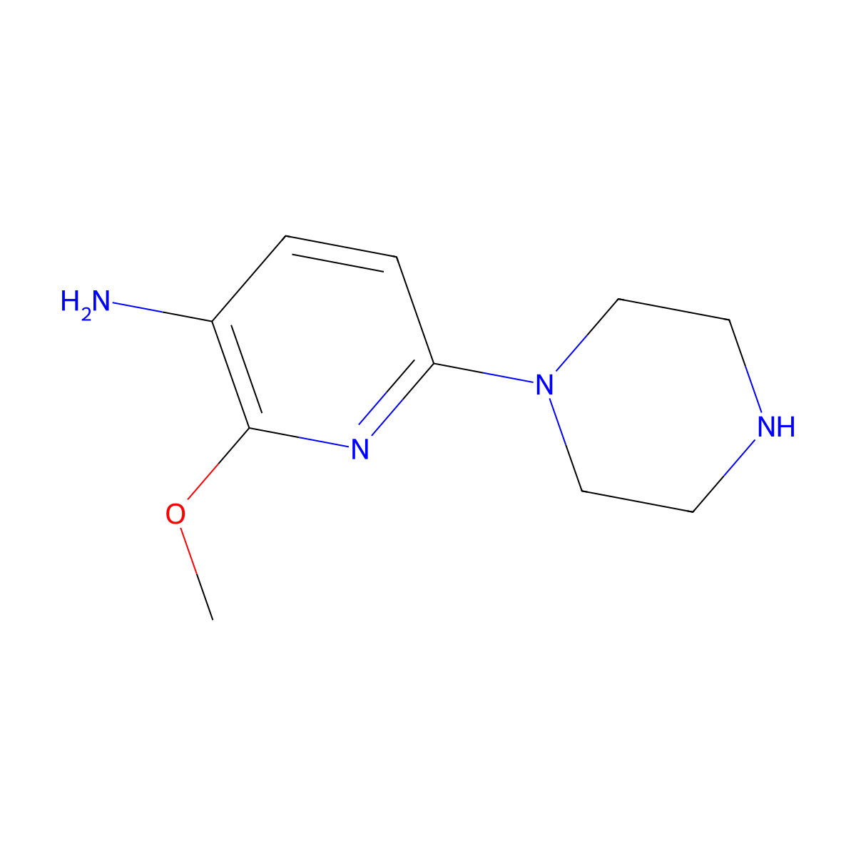2-Methoxy-6-(piperazin-1-YL)pyridin-3-amine molecular structure, CAS 1248450-43-2