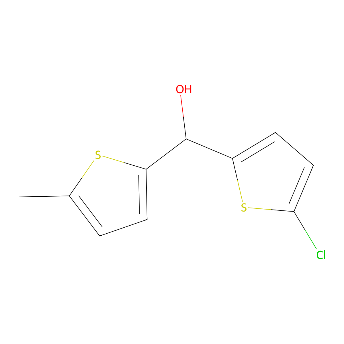 2-Chloro-5-thienyl-(5-methyl-2-thienyl)methanol molecular structure, CAS 1248453-29-3