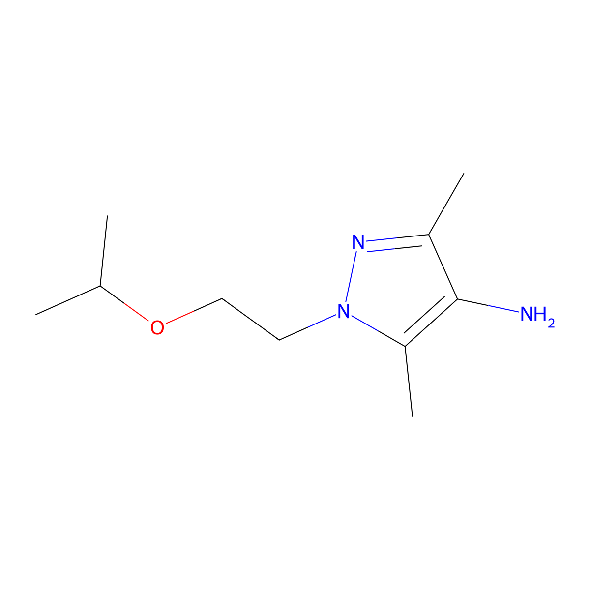 1-(2-Isopropoxyethyl)-3,5-dimethyl-1h-pyrazol-4-amine molecular structure, CAS 1248456-29-2