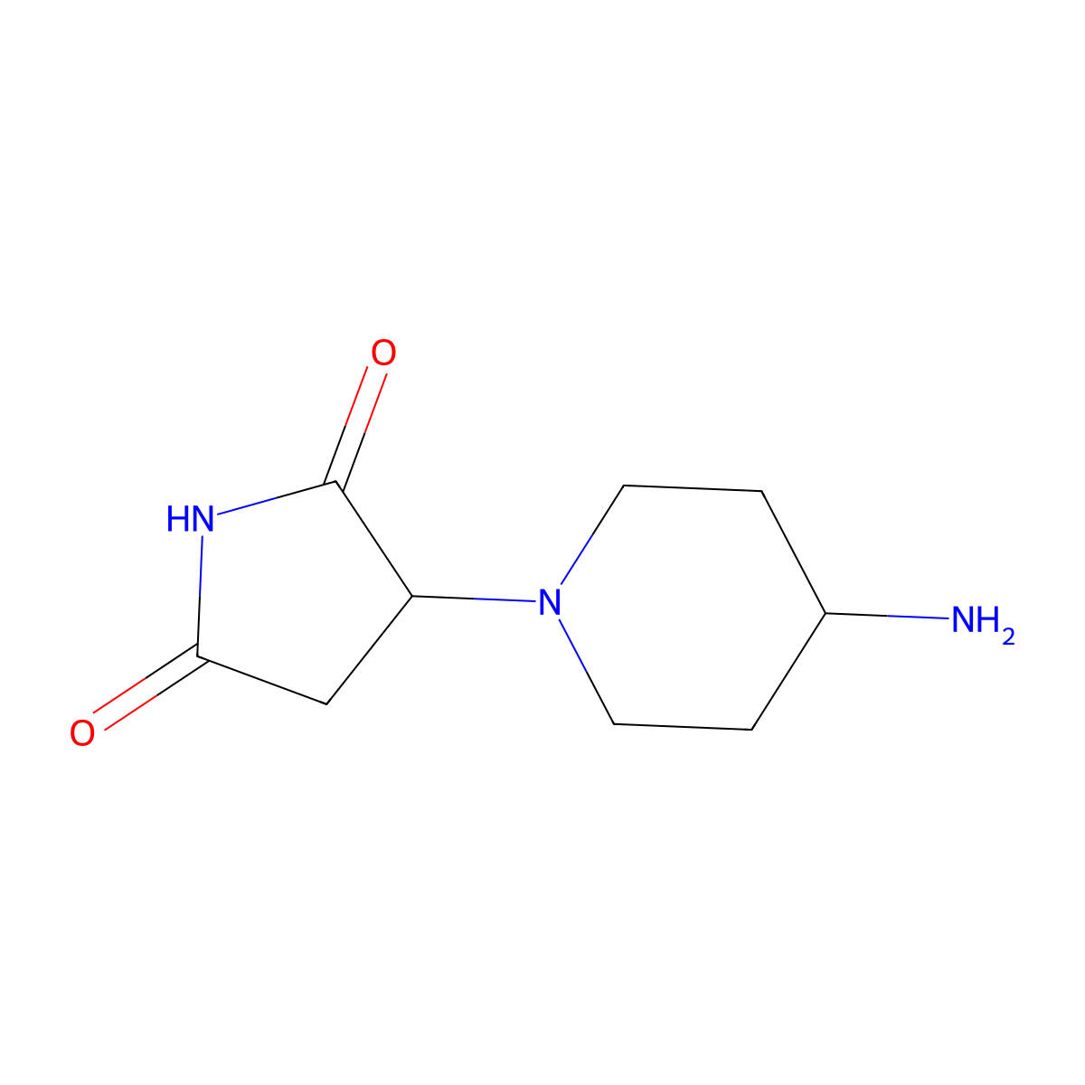3-(4-Aminopiperidin-1-yl)pyrrolidine-2,5-dione molecular structure, CAS 1248457-69-3