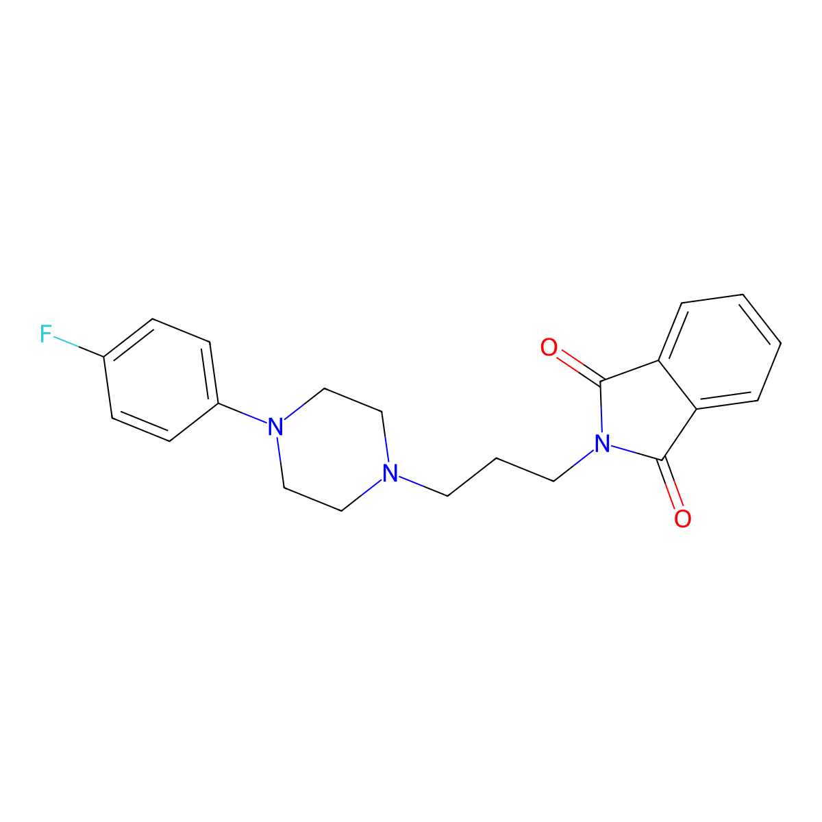 2-[3-[4-(4-Fluorophenyl)piperazin-1-yl]propyl]isoindoline-1,3-dione molecular structure, CAS 124846-91-9