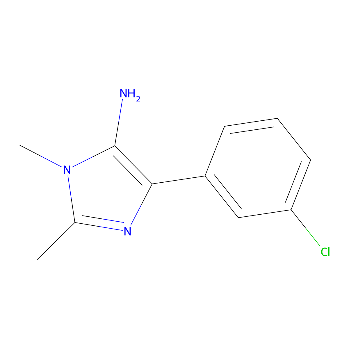 4-(3-Chlorophenyl)-1,2-dimethyl-1H-imidazol-5-amine molecular structure, CAS 1248461-01-9