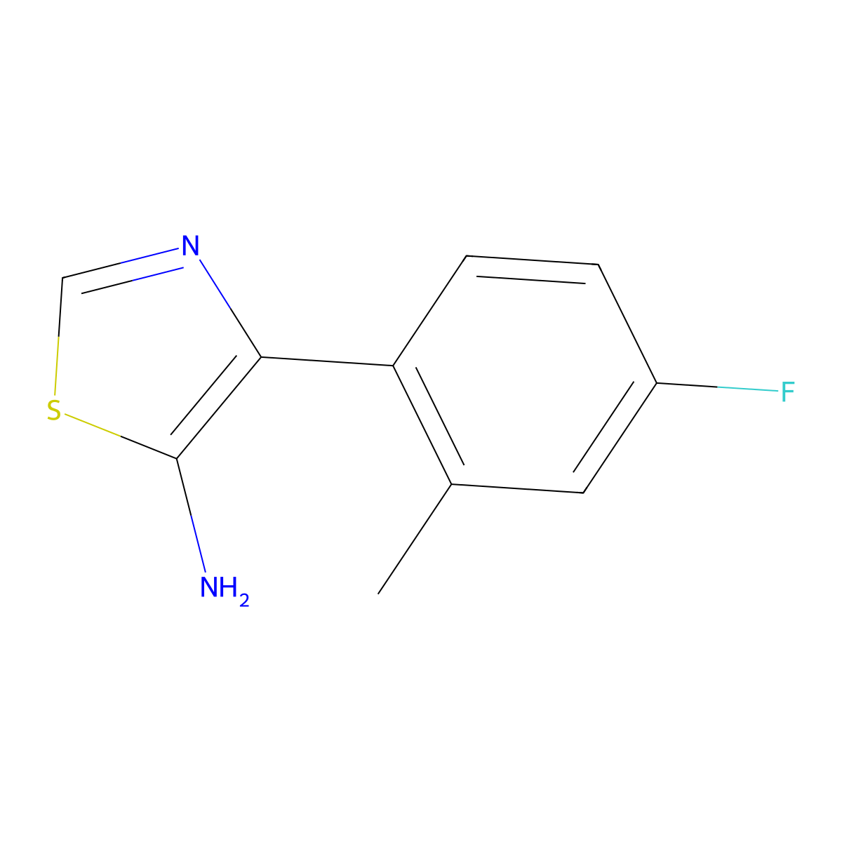 5-Amino-4-(2-methyl-4-fluorophenyl)thiazole molecular structure, CAS 1248461-11-1