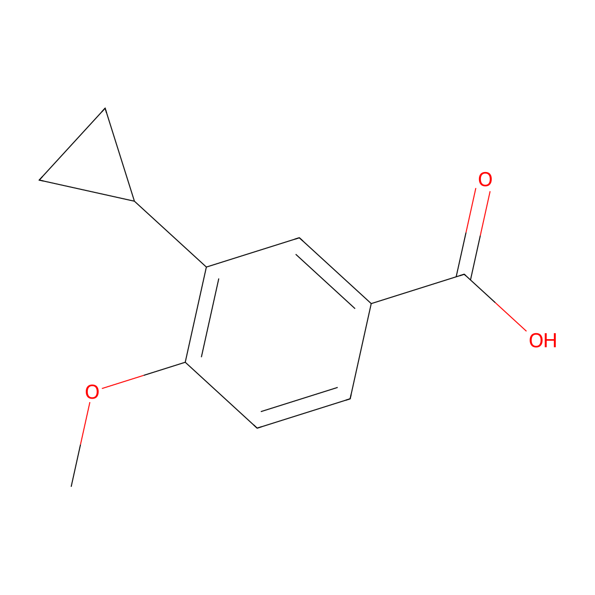 3-Cyclopropyl-4-methoxybenzoic acid molecular structure, CAS 1248462-73-8