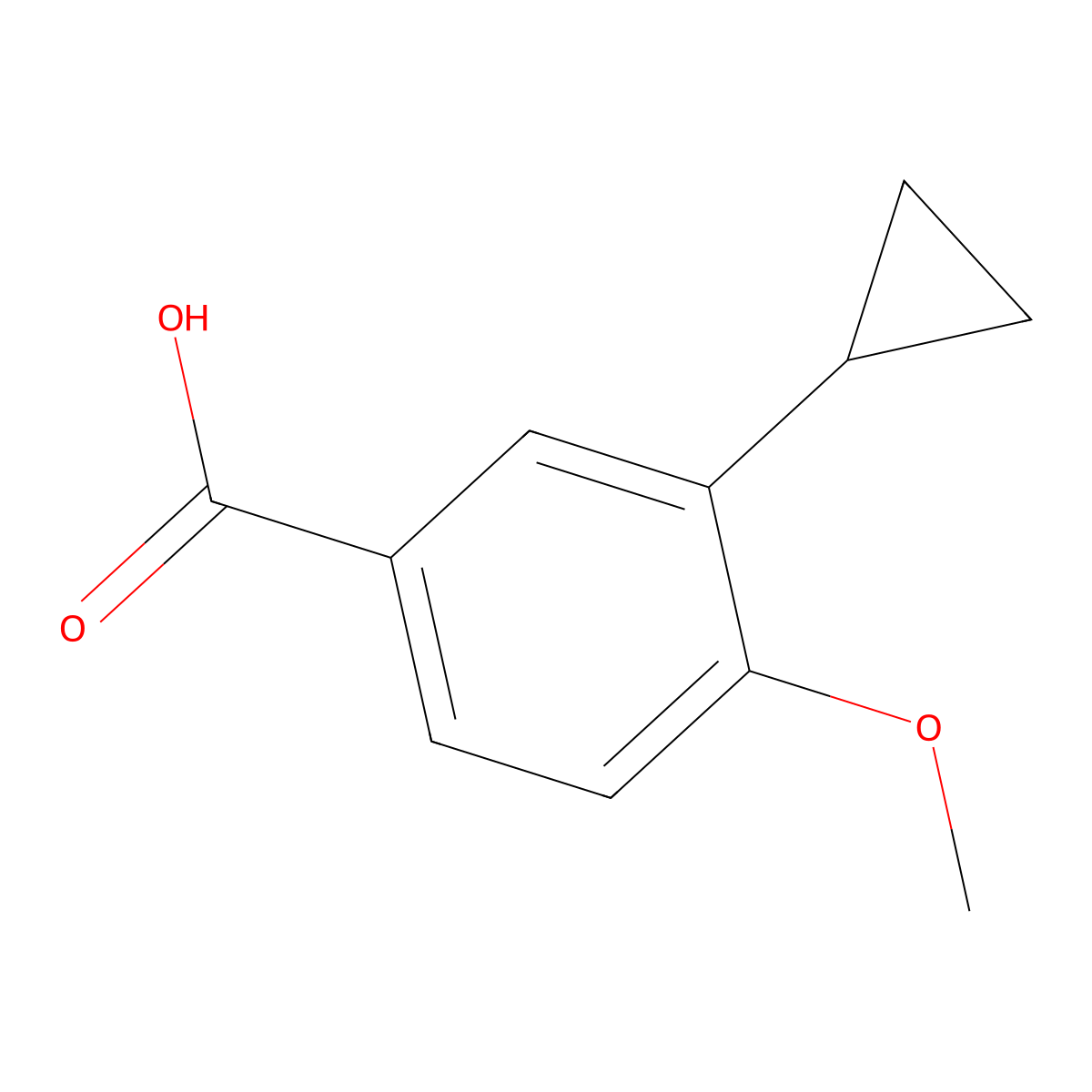 3-Cyclopropyl-4-methoxybenzoic acid molecular structure, CAS 1248462-73-8