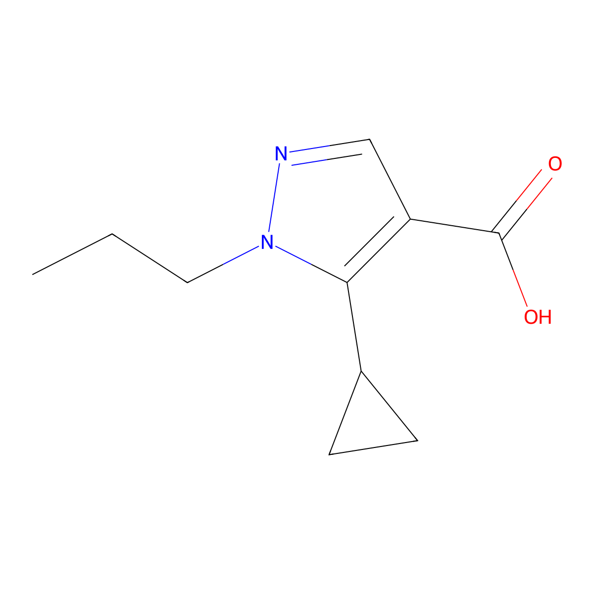 5-cyclopropyl-1-propyl-1H-pyrazole-4-carboxylic acid molecular structure, CAS 1248463-84-4