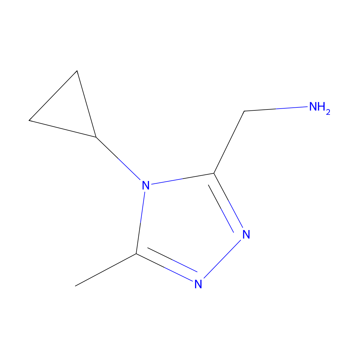(4-cyclopropyl-5-methyl-4H-1,2,4-triazol-3-yl)methanamine molecular structure, CAS 1248464-72-3