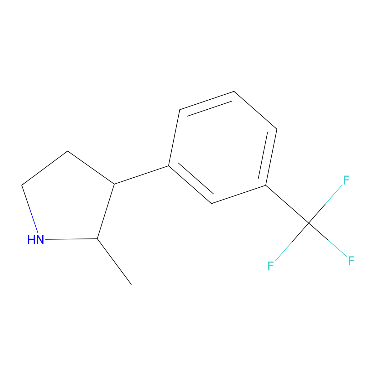 2-Methyl-3-[3-(trifluoromethyl)phenyl]pyrrolidine molecular structure, CAS 1248466-75-2