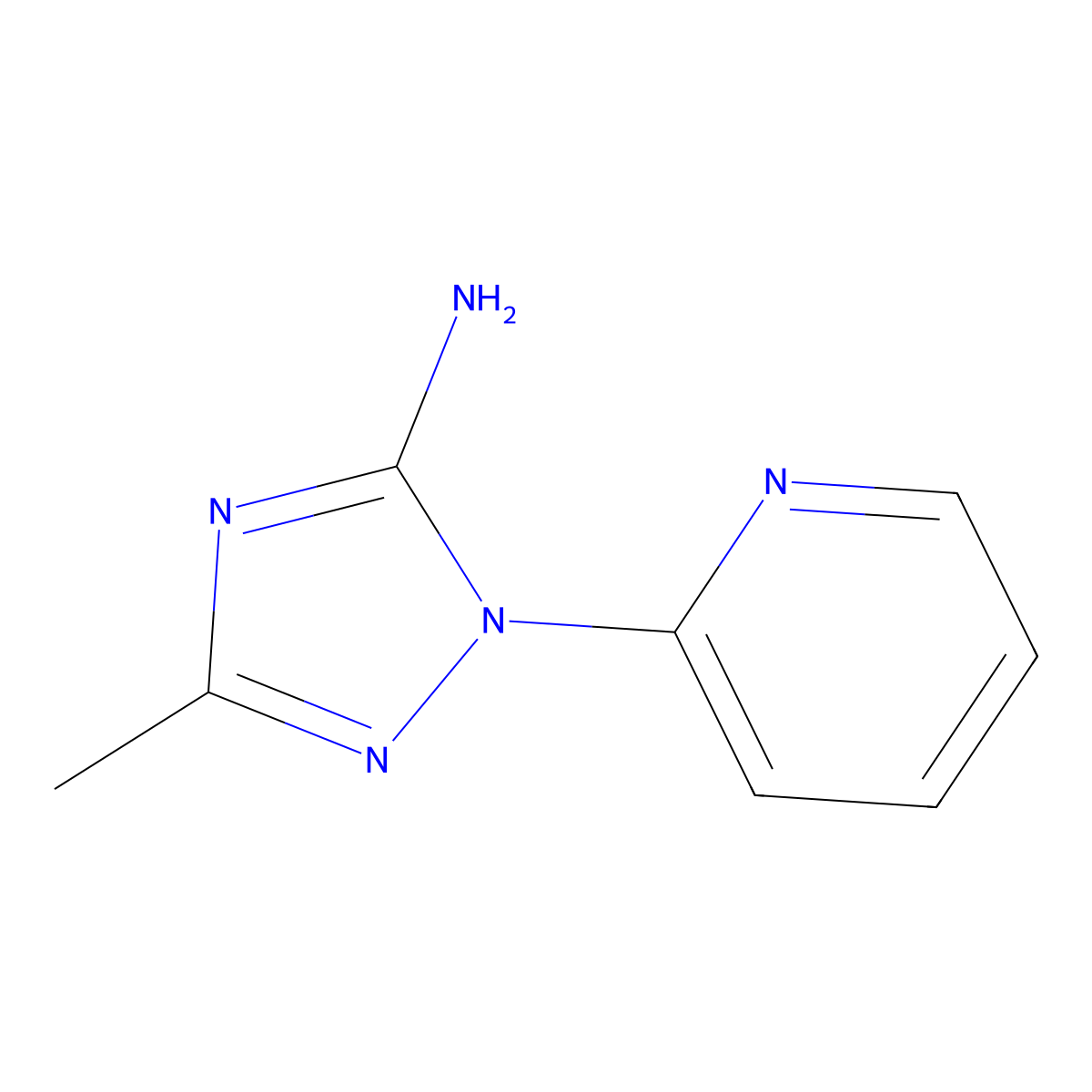3-methyl-1-(pyridin-2-yl)-1H-1,2,4-triazol-5-amine molecular structure, CAS 1248467-30-2