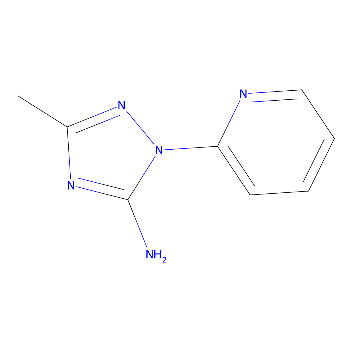 3-methyl-1-(pyridin-2-yl)-1H-1,2,4-triazol-5-amine molecular structure, CAS 1248467-30-2