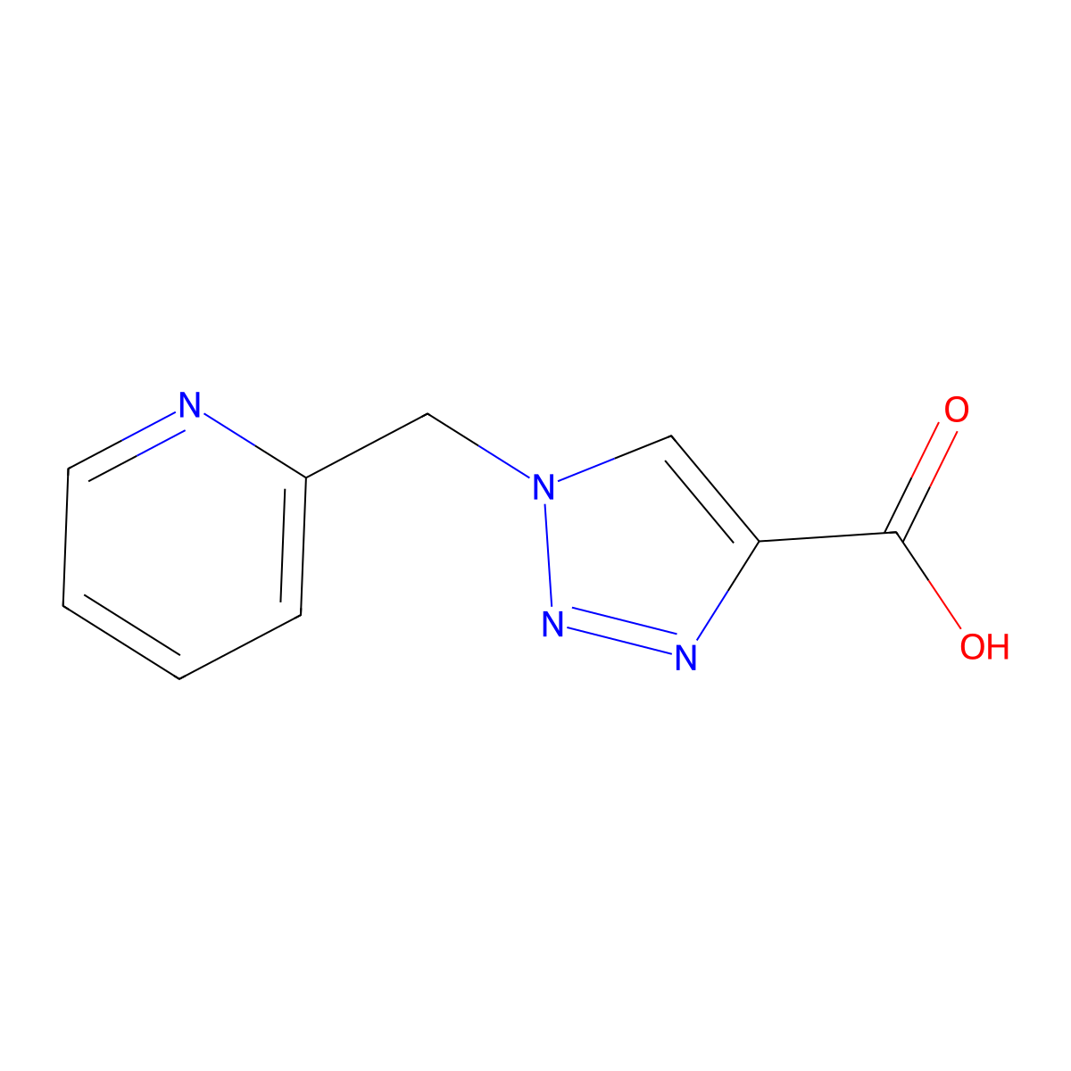 1-(pyridin-2-ylmethyl)-1H-1,2,3-triazole-4-carboxylic acid molecular structure, CAS 1248469-80-8