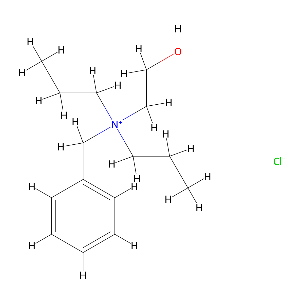 N-Benzyl-N-(2-hydroxyethyl)-N-propylpropan-1-aminium chloride molecular structure, CAS 124847-02-5