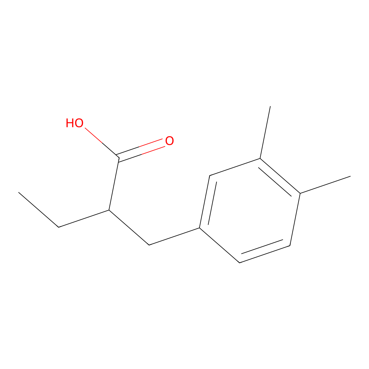2-(3,4-Dimethylbenzyl)butanoic acid molecular structure, CAS 1248470-08-7