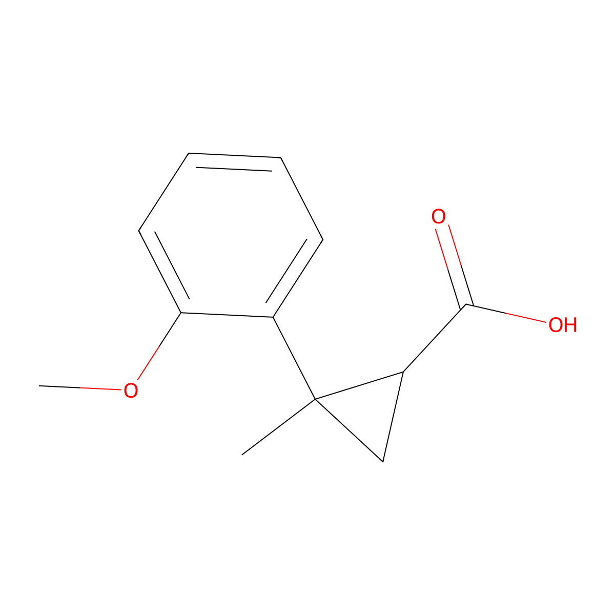 2-(2-Methoxyphenyl)-2-methylcyclopropane-1-carboxylic acid molecular structure, CAS 1248470-94-1