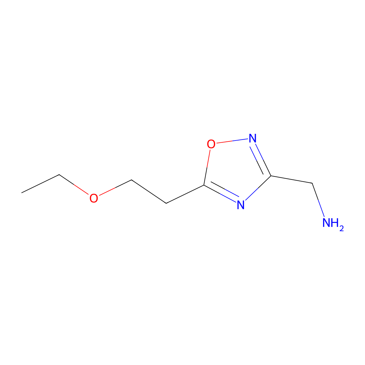 (5-(2-Ethoxyethyl)-1,2,4-oxadiazol-3-yl)methanamine molecular structure, CAS 1248471-14-8